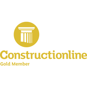Constructionline Gold Member logo representing accreditation for quality in drainage services.